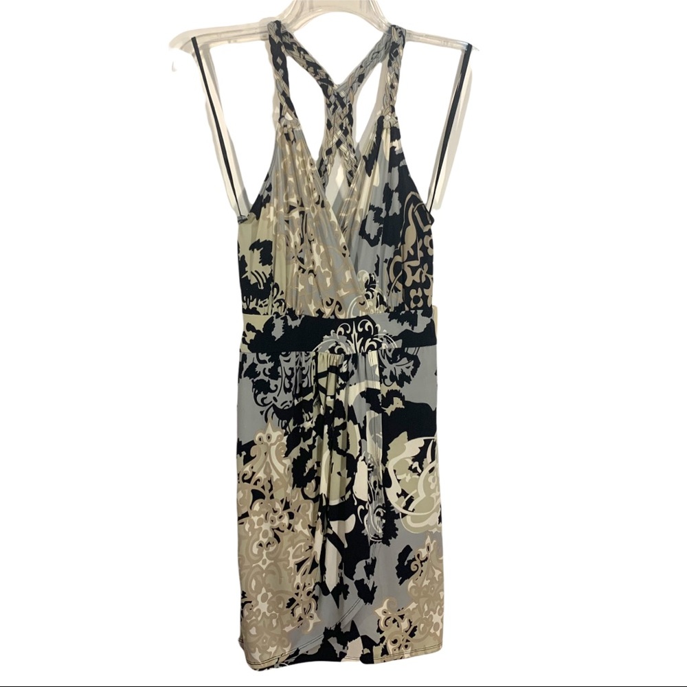 Hale Bob braided racer back print dress NWT size small